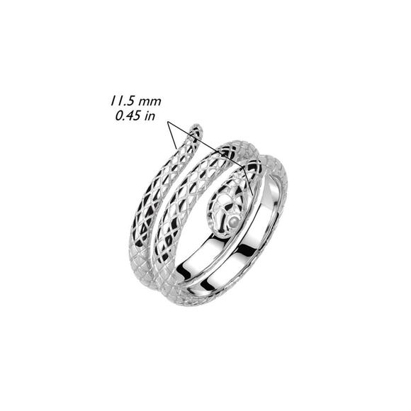 316L Stainless Steel Wrap Around Snake Ring 13 - Picture 3 of 3